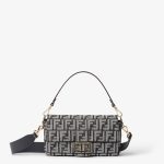 FENDI Baguette® Dark blue denim-effect FF jacquard bag